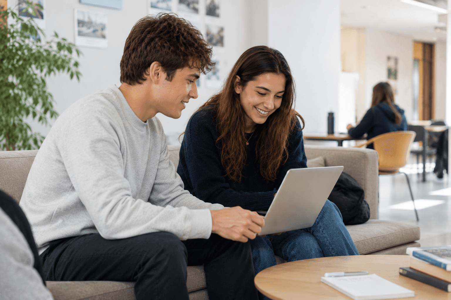 2 étudiants de l'ESP en pause à l'espace détente
