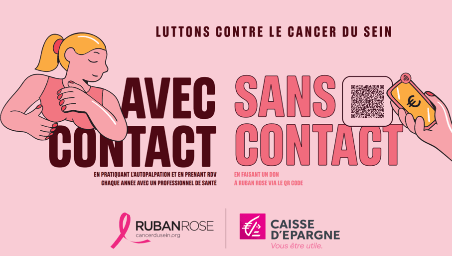 Le visuel de la campagne Octobre rose de la Caisse d'Épargne