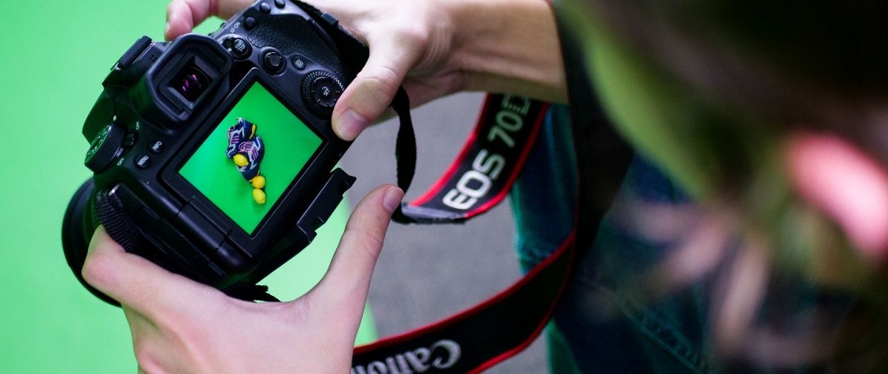 Photographie d'un produit sur fond vert