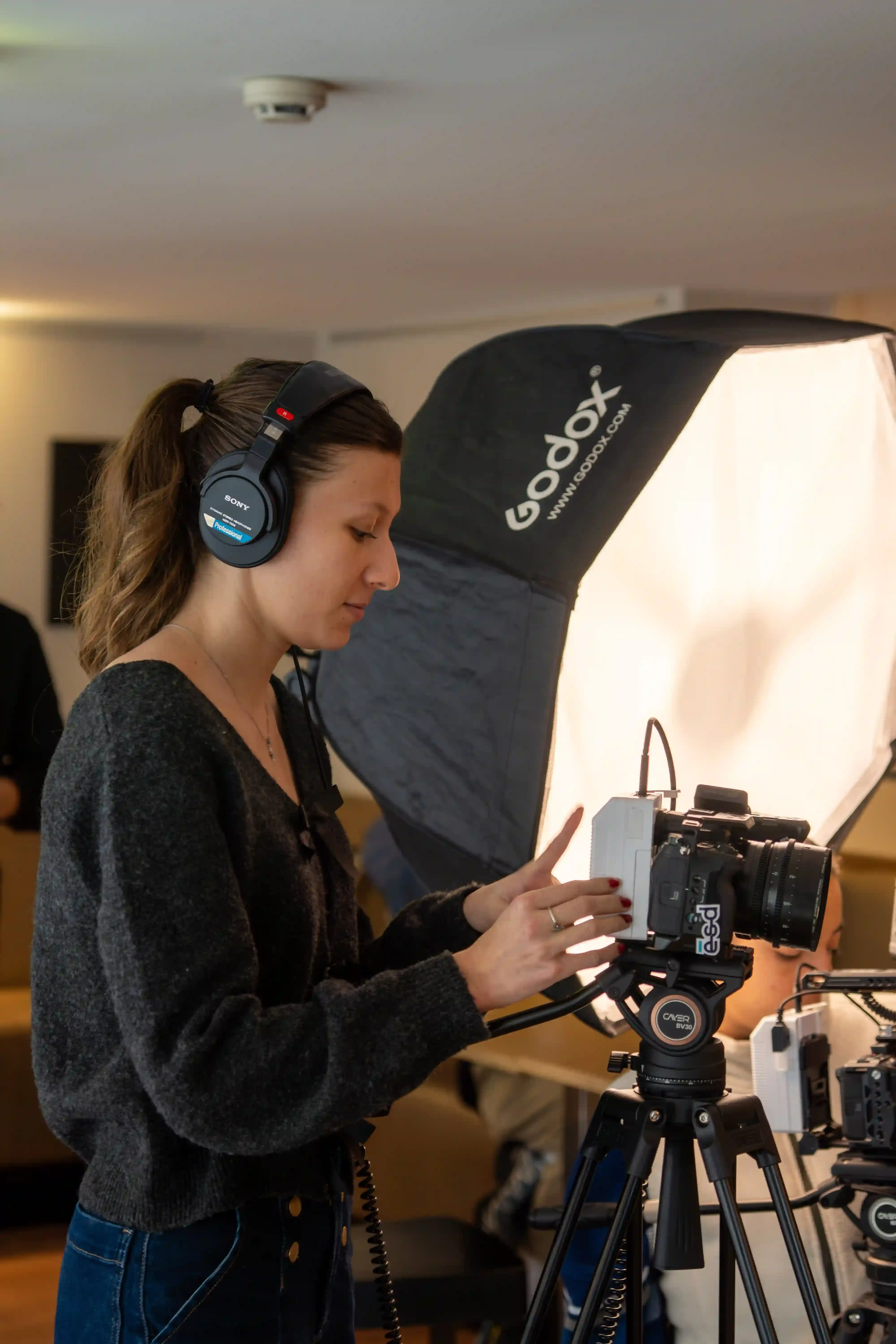 Une étudiante en tournage