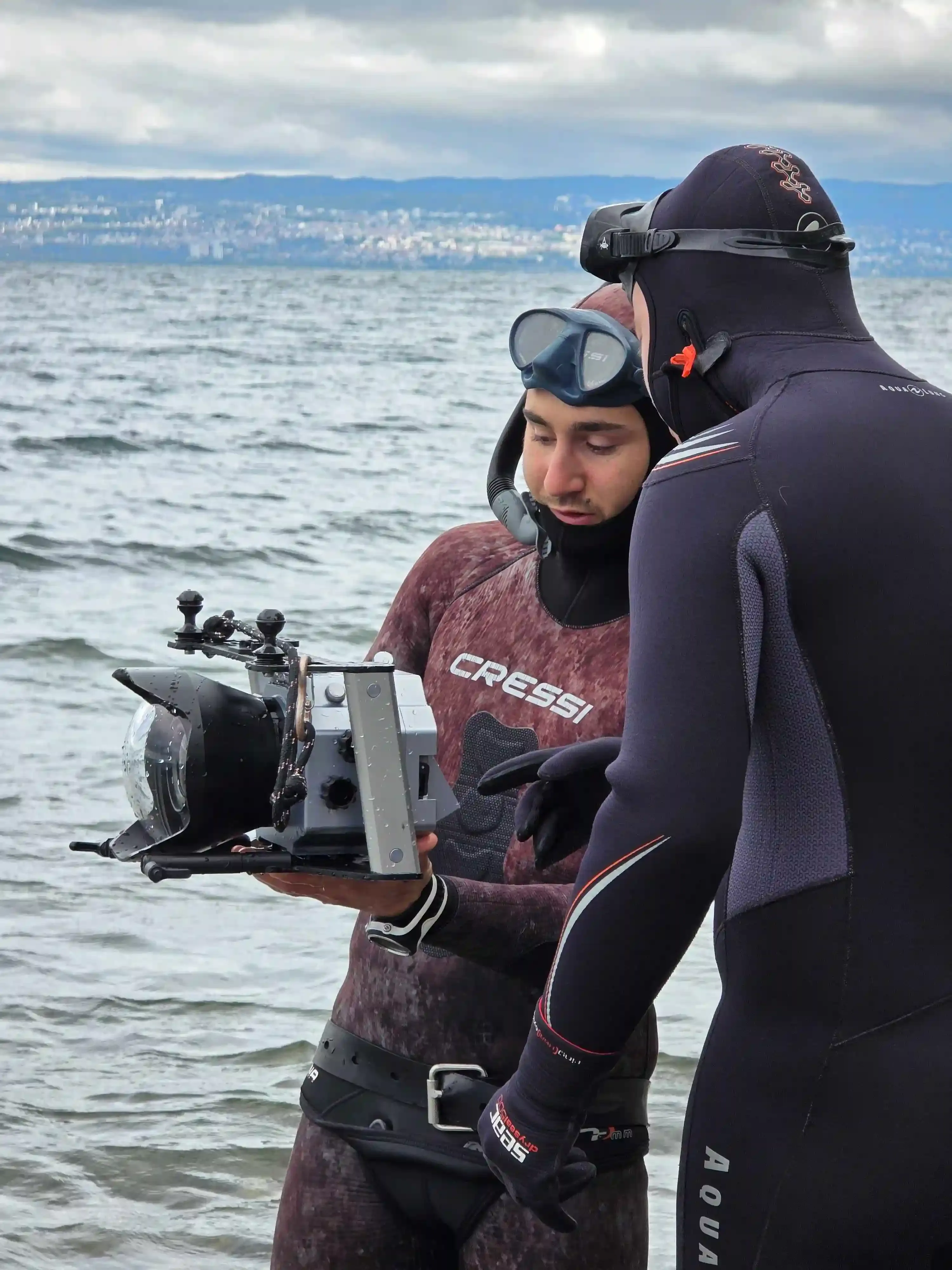 Tournage de contenus pour France Apnée par les étudiants.